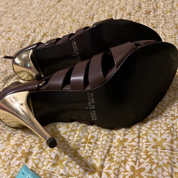 Cathy Jean Brazil brown leather heels size 7 - Picture 6 of 7